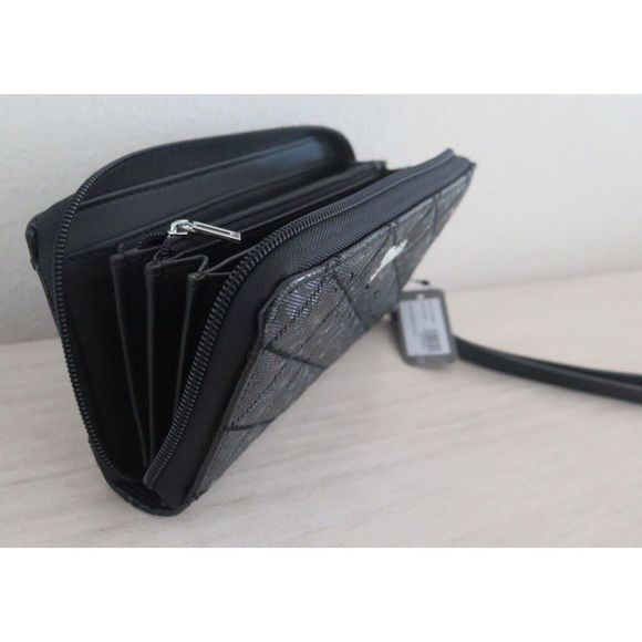 Guess FF713246 Women's Black Signature Amaryllis SLG Wristlet Clutch Zip Wallet - Picture 7 of 11